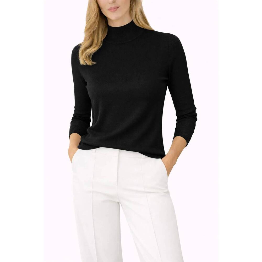NEW J'ENVIE/ELI the terri mockneck sweater in black